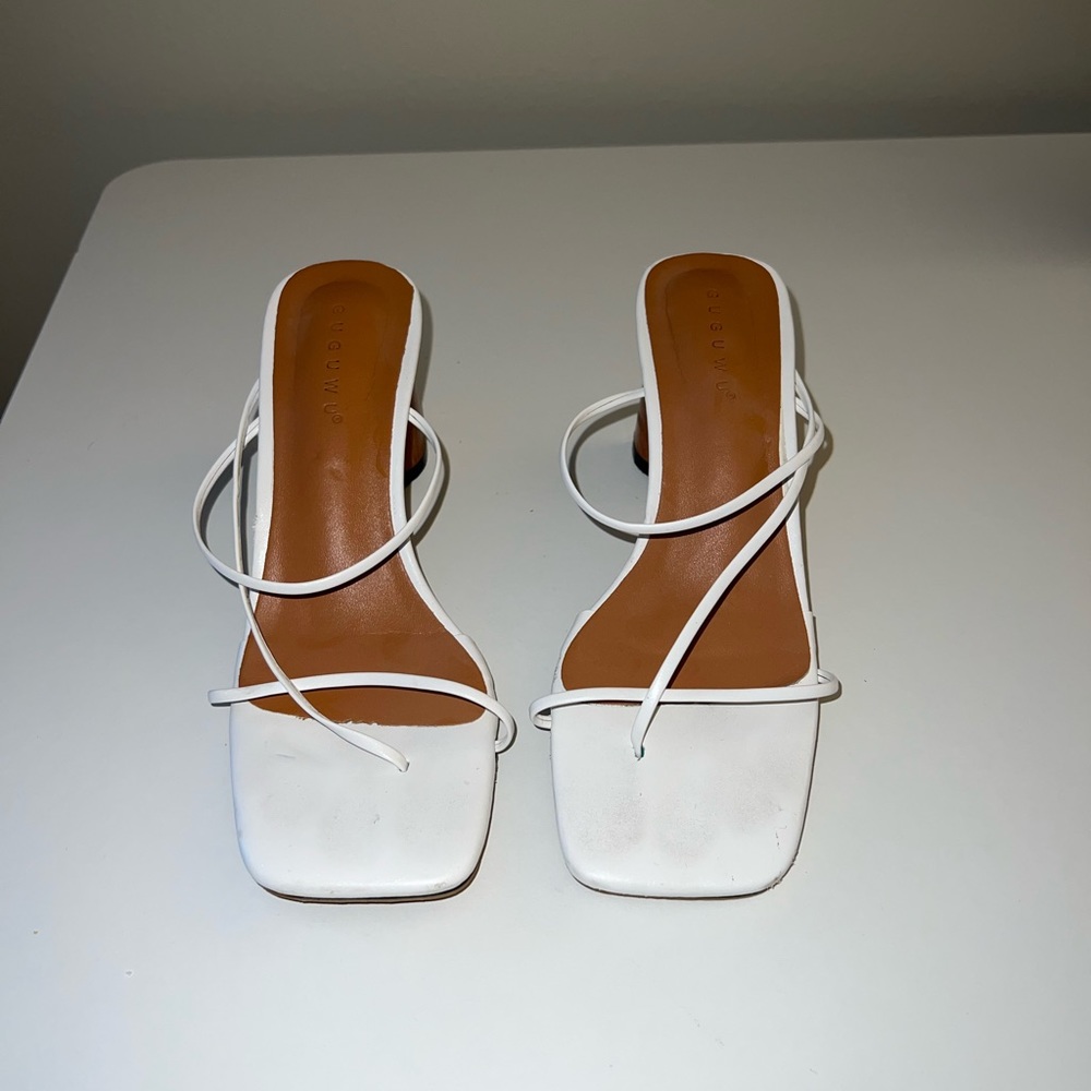 Worn twice - Strappy white boutique heels/sandals.